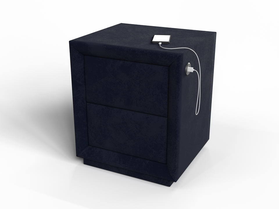 Тумба Verda Modern с зарядкой справа Ткань Микровелюр Laska 32 Синий кит Verda 40x43 39710₽